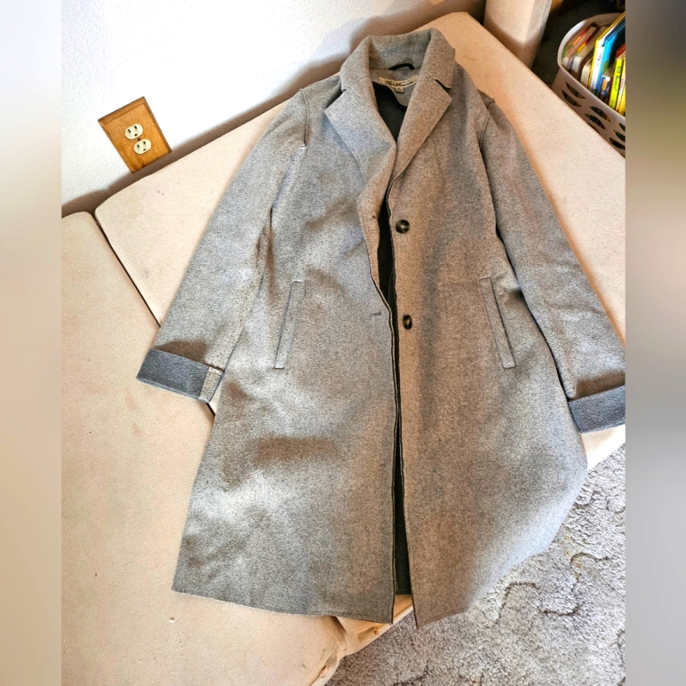 Kenneth Cole Grey Long Coat Medium